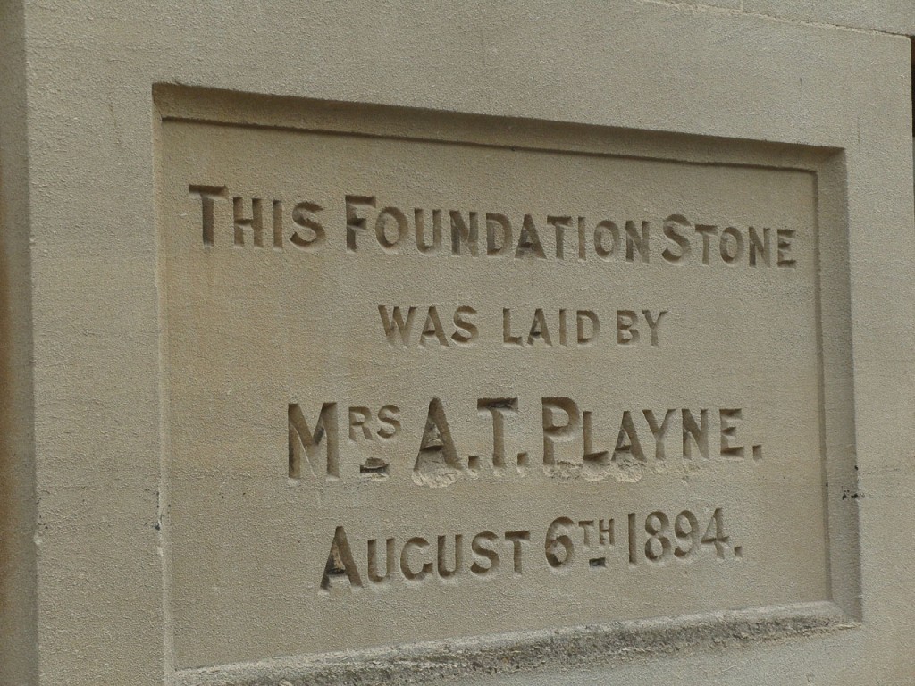 Stroud House foundation stone - photo P Stevens 2014