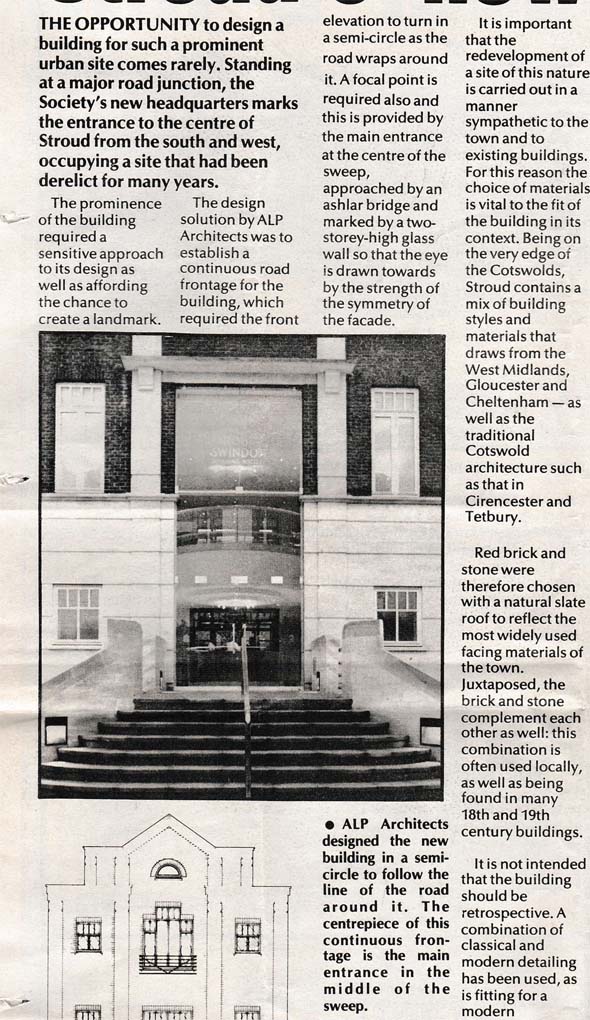 1991 Stroud & Swindon new HQ history 6