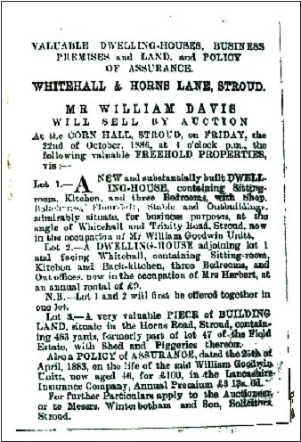 Whitehall bakery 1886 auction